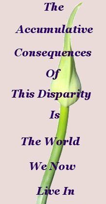 The accumulative consequences of this disparity is the World we now live in