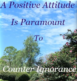A Positive Attitude is paramount to successfully counter ignorance. A Positive Attitude is paramount to  counter ignorance.