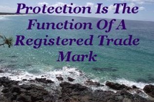Protection is the function of a registered trade mark Protection is the function of a registered trade mark