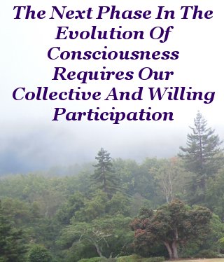 The next phase in the evolution of consciousness requires our collective and willing participation The next phase in the evolution of consciousness requires our collective and willing participation