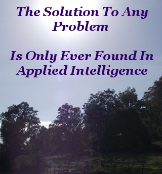 The solution to any problem is only ever found in applied intelligence